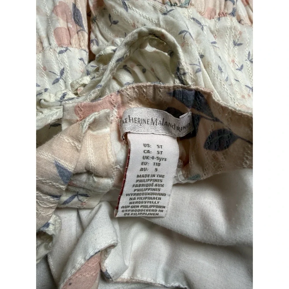 Catherine Malandrino Floral Tiered Size 5T Girls Sleeveless Dress